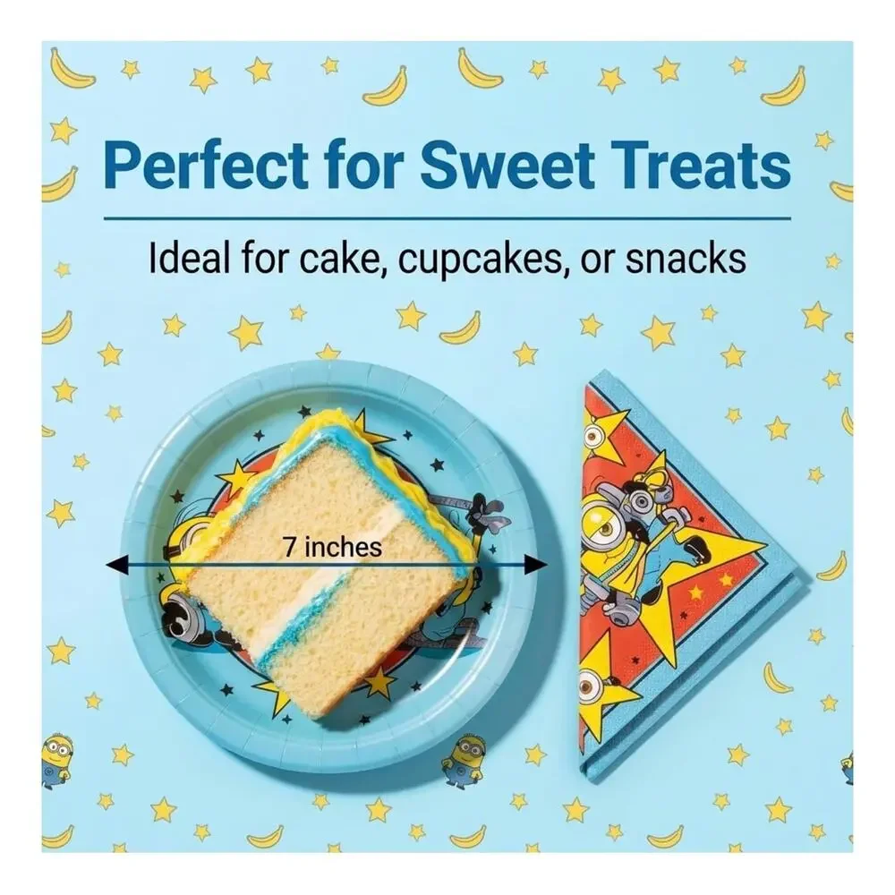 Minions Birthday Party Decorations Set for 16 Guests Banner Plates Napkins